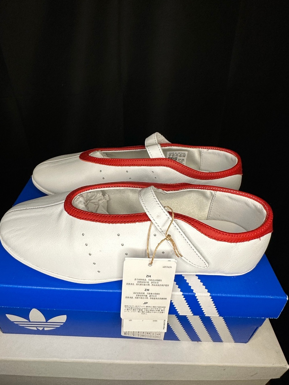 adidas White Mary Jane Shoes with Red Trim